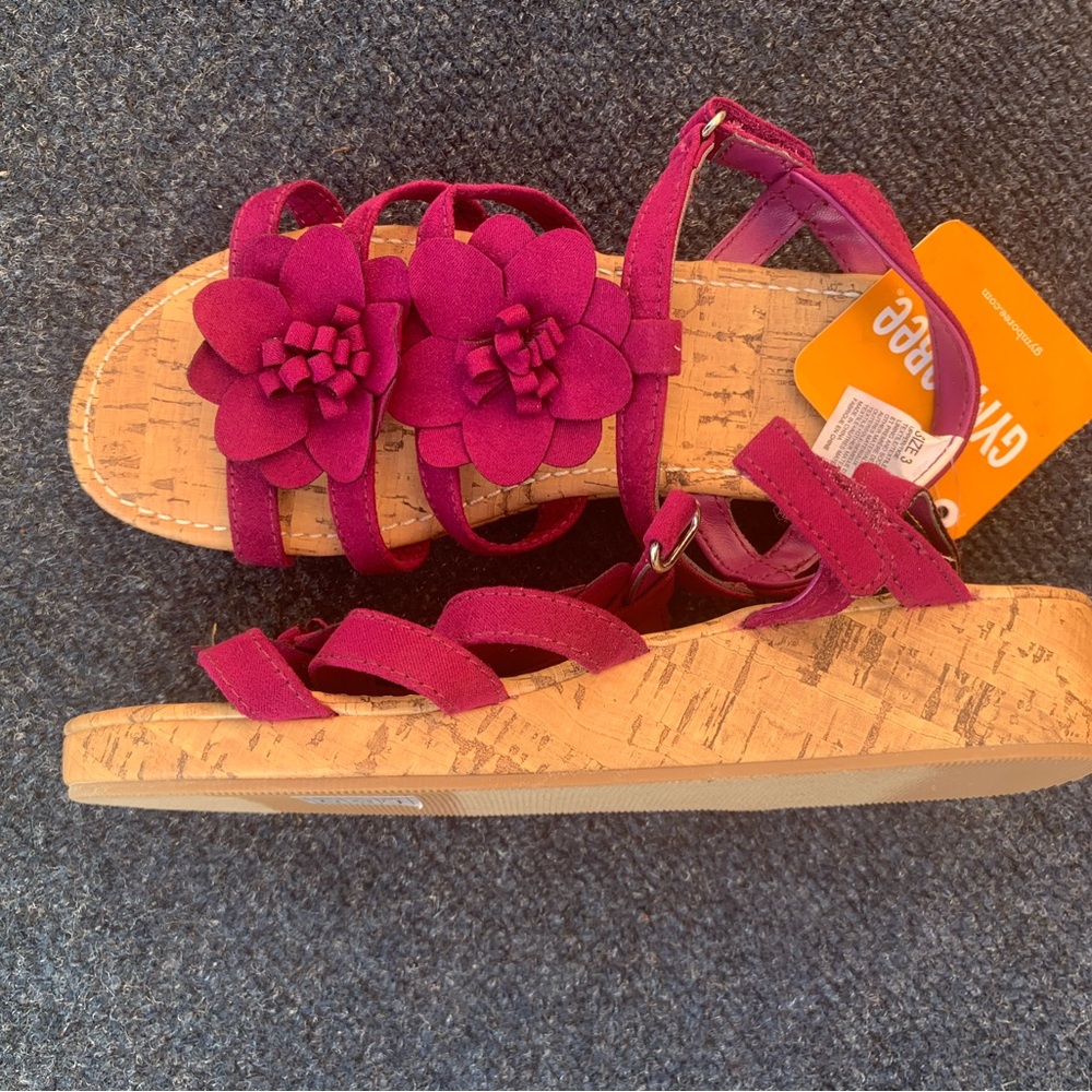 Gymboree Fuchsia Floral Cork Sandals